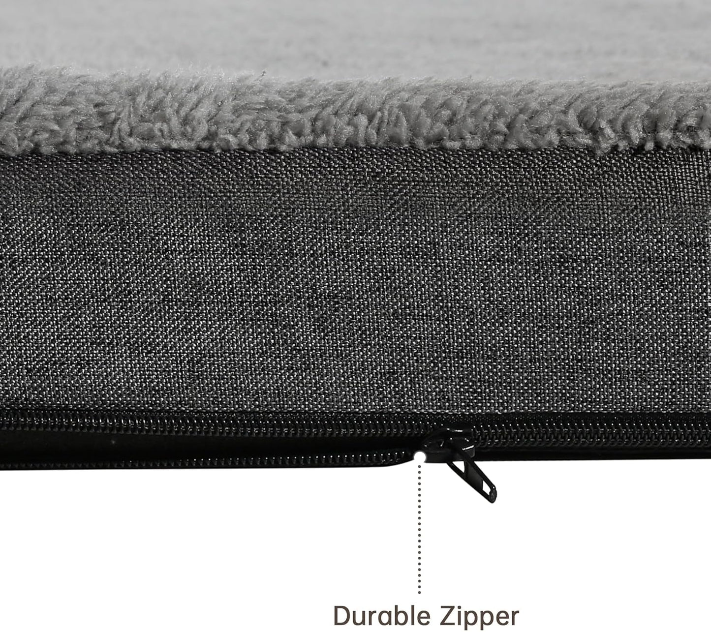 Dog Bed Large, Orthopedic Dog Bed Support Egg Crate Foam Dog Beds, Soft & Cozy Pet Bed Mat with Removable Washable Cover (Large, Dark Grey, up to 75 Lbs)