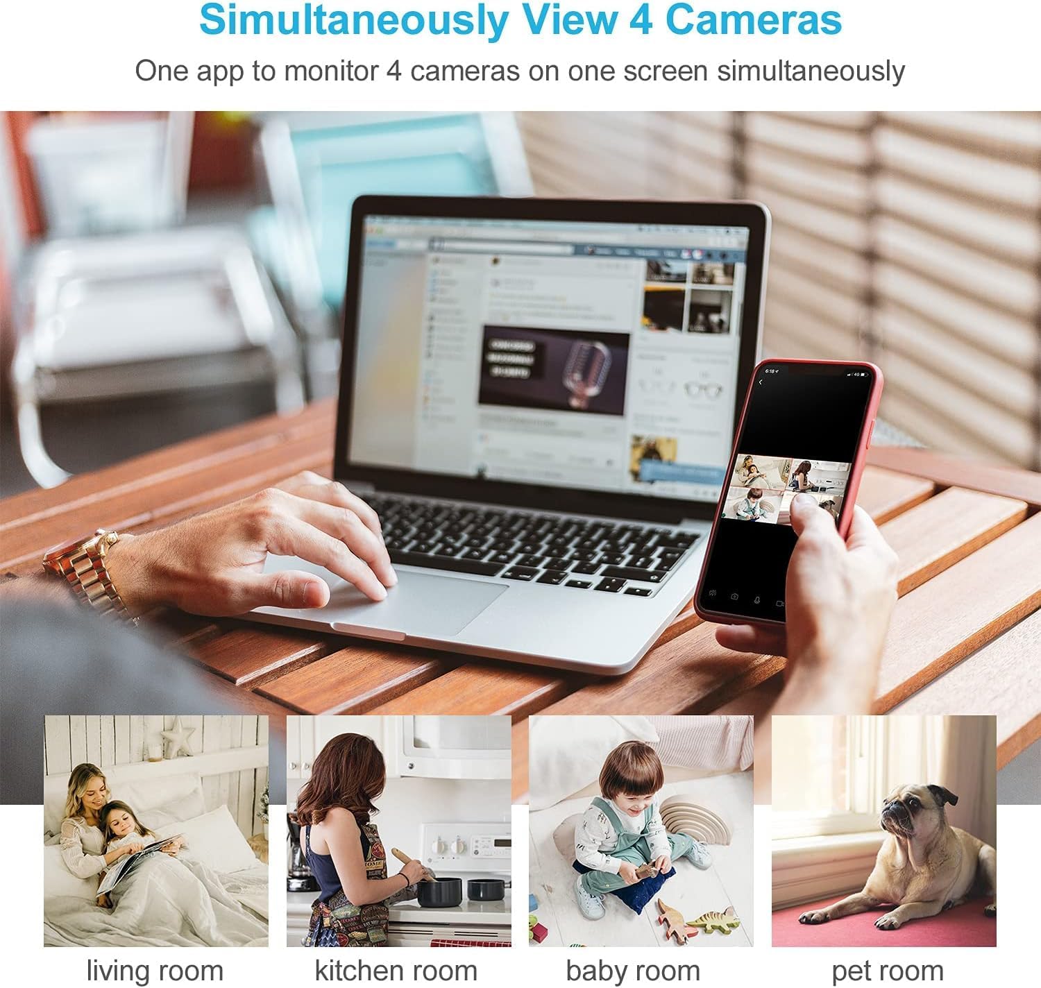 Little Elf 2K 360° Indoor Security Camera - Crystal Clear, Full Coverage Monitoring for Your Home, Pets & Family