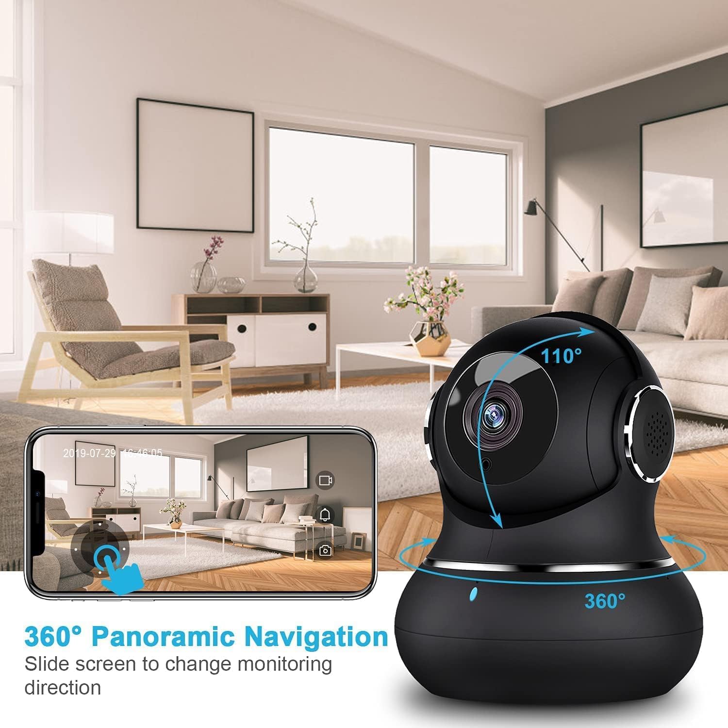 Little Elf 2K 360° Indoor Security Camera - Crystal Clear, Full Coverage Monitoring for Your Home, Pets & Family