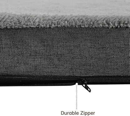 Dog Bed Large, Orthopedic Dog Bed Support Egg Crate Foam Dog Beds, Soft & Cozy Pet Bed Mat with Removable Washable Cover (Large, Dark Grey, up to 75 Lbs)